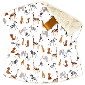 Lovey: Taupe Safari. Boy. Brown. Tan. Gray. Zoo. Africa. Animals. Elephants. Zebras. Monkeys. Lions. Giraffes. Minky. Soft. Cuddly.