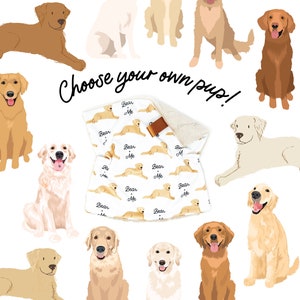 Lovey, Baby Blanket, or Adult Blanket: Personalized Golden Retriever. Lovey. Dog Lovey. Personalized Dog Lovey. Personalized Lovey.