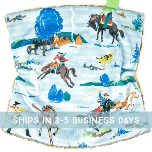 Lovey: Cowboys Blue. Rodeo. Western. Vintage. Ranch. Southwest. Mountains. Boy. Pony. Horses. Rodeo. Boy. Minky. Lovie. Soft. Baby Gift. PYO