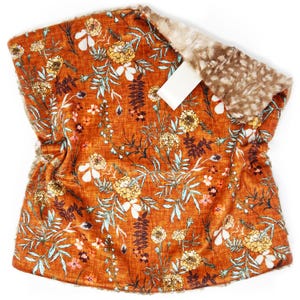 Lovey: Marigold Wildflowers. Rust Floral. Lovie. Baby Lovey. Minky. Flowers. Botanical. Bohemian. Orange. Earth Tone. Girl. Soft. Cuddly.