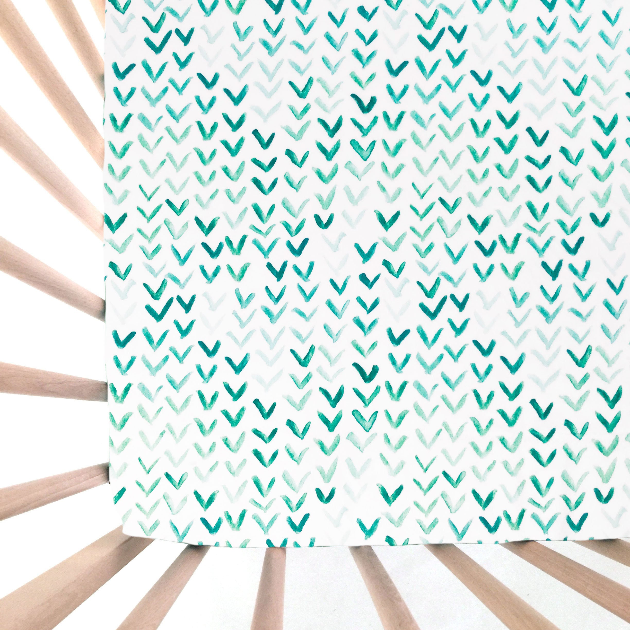 Crib Sheet Green Watercolor V. Fitted Crib Sheet. Baby | Etsy