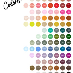 a color chart with a variety of different colors