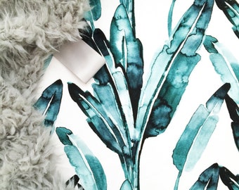 Lovey Banana Leaves. Lovey. Palm Lovey. Teal Lovey. Mini Baby Blanket. Security Blanket. Lovie. Minky Lovey.