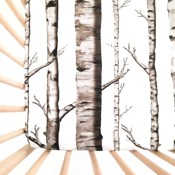 birch tree crib sheet