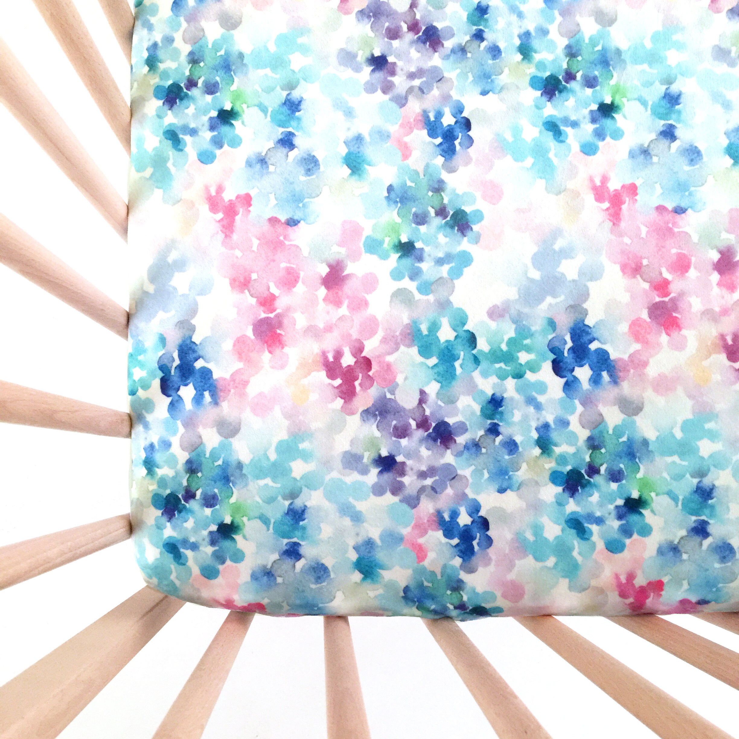 Crib Sheet Watercolor Hydrangeas. Fitted Crib Sheet. Organic Etsy