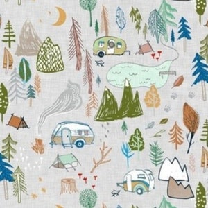 Lovey, Baby Blanket, or Adult Blanket: Let's Go Camping Gray. Camping Lovey. Tree Lovey. Woodland Lovey. Mountain Lovey. Baby Gift.