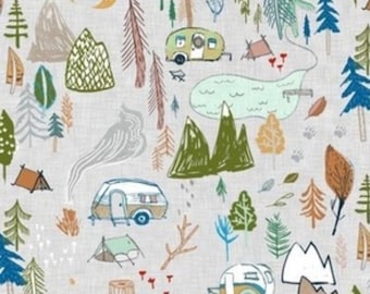 Lovey, Baby Blanket, or Adult Blanket: Let's Go Camping Gray. Camping Lovey. Tree Lovey. Woodland Lovey. Mountain Lovey. Baby Gift.