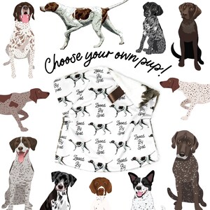 Lovey: Personalized English Pointer. Dog and Me Baby Gift. Names. Dogs. Puppies. Dog Owner New Parent Gift. Custom Dog Gift. Dog Nursery.