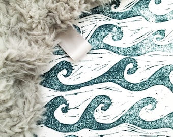 Lovey Ocean Waves. Lovey. Waves Lovey. Teal Lovey. Ocean Lovey. Mini Baby Blanket. Security Blanket. Lovie. Minky Lovey.
