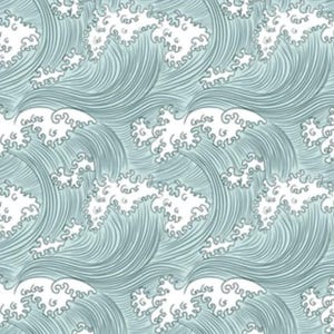Lovey, Baby Blanket, or Adult Blanket: Japanese Waves. Wave Lovey. Ocean Blanket. Ocean Lovey. Waves Baby Blanket. Baby Gift.