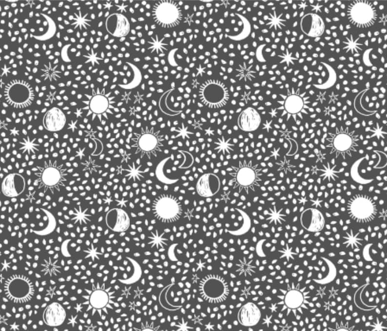 Swaddle Sun Moon and Stars: Organic Crib Sheet Bumper Crib Skirt Changing Pad Cover Baby Blanket Nursing Pillow Cover Lovey
