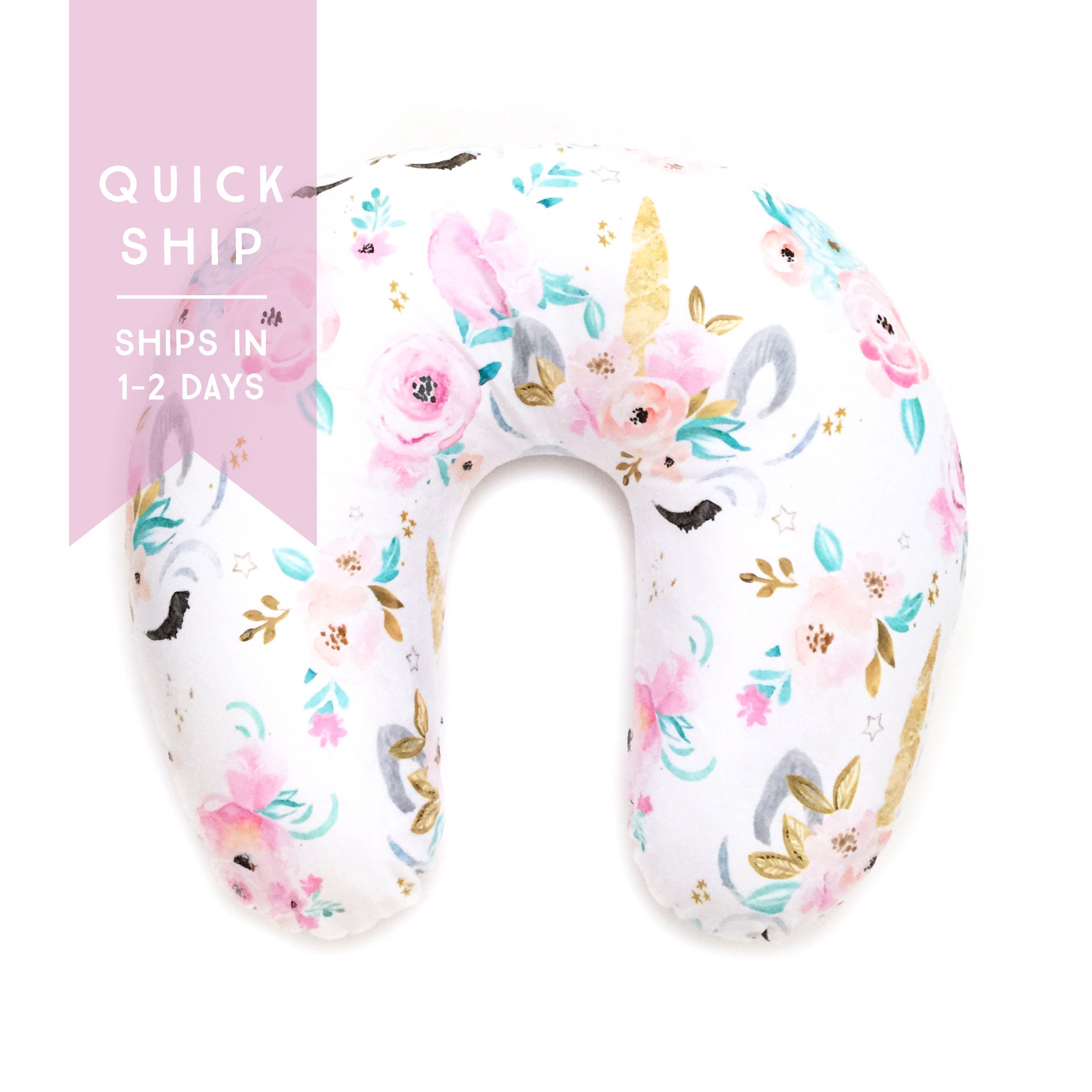 Nursing Pillow Cover Floral Unicorns. Nursing Pillow. Nursing Etsy