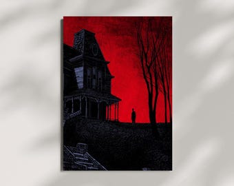 Nosferatu Art Print, Dark Gothic Mansion Horror Poster, Crimson Sky Vampire Wall Art, Moody Cinema Decor, Horror Fan Gift