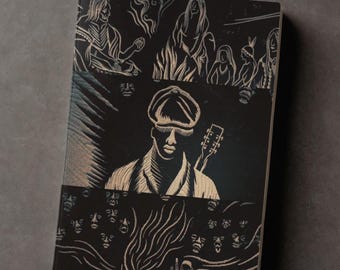 Sinners Movie Art Print, Woodcut Blues Film Poster, Dark Occult Wall Art, Cinema Room Decor, Gothic Film Gift