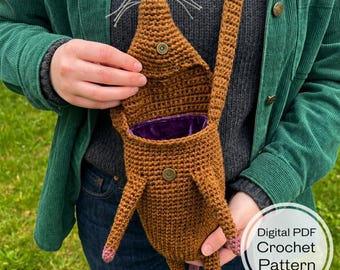 Crochet Rat Pouch Pattern, Amigurumi Rat Bag PDF, Crochet Crossbody Purse, Mouse Crochet Pattern, Rat Lover Gift, Instant Download