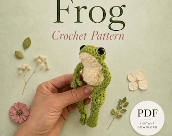 Frog Crochet Pattern PDF | Crochet Frog Plush Amigurumi for Beginners | Frog Lover Gift | Instant Download