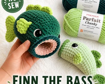 No Sew Bass Fish Crochet Pattern PDF | Largemouth Bass Amigurumi | Fishing Gift for Dad | Fish Plush Pattern | Father's Day Gift