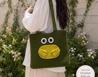 Frog Tote Bag Crochet Pattern PDF | Cute Crochet Bag Pattern