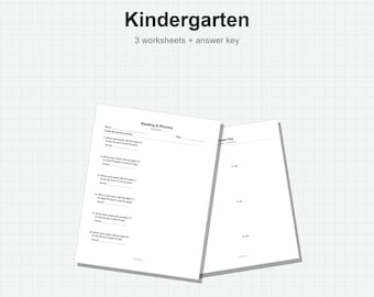 Kindergarten Reading & Phonics Worksheets – Beginning Sounds, Printable PDF + Answer Key