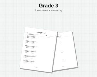 Grade 3 Reading & Phonics Worksheets – Antonyms, PDF + Answer Key