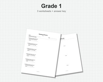 Grade 1 Reading & Phonics Worksheets – Rhyming Words, PDF + Answer Key