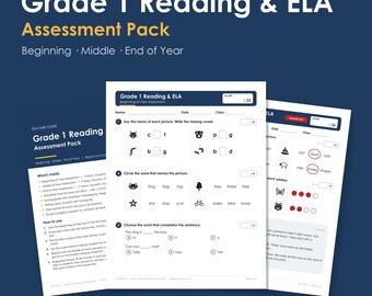 Kindergarten Reading & ELA Assessment Pack, Common Core Aligned (PDF)