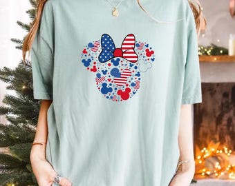 4th of July Minnie Tee, patriotic Disney Parks holiday shirt, Trip