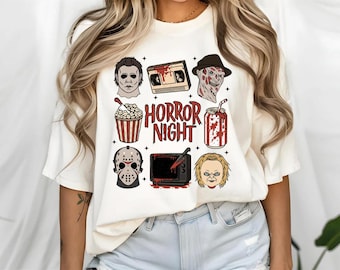 Horror Night Shirt, Slasher Film Tee Scary Movie Fan Apparel