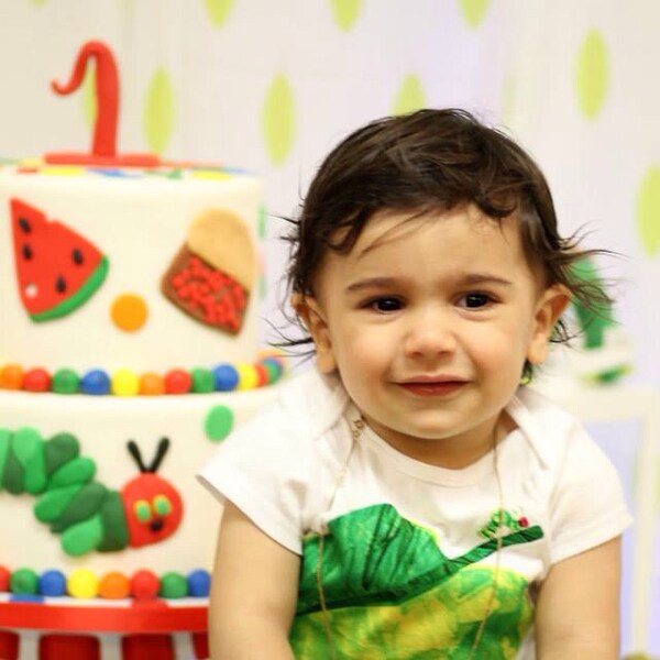 Wrap around Very Hungry Caterpillar and leaf Short Sleeve bodysuit - Personalization available