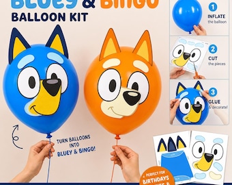 Bluey-ballondecoratie, decor verjaardagsfeestje, digitale download