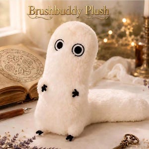 Pluszowy psiak z kapelusza czarownicy Atelier Brushbuddy, ruchomy pluszak anime, miękka zabawka magiczne stworzenie