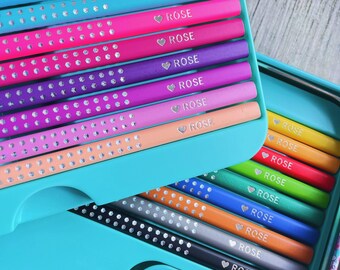 Personalized Coloring Pencils Faber-Castell Sparkle High Quality Coloring Pencils Personalized Coloring Pencil Set Creative Gift for Girl