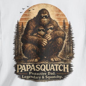 Personlig Papasquatch, som en morfar, bara mycket mer Squatchy T-shirt Fars dag-presenter till pappa Rolig pappa, T-shirt Cool Daddy Bigfoot Tee
