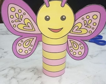 Printable 3D Butterfly Paper Craft Template | Kids Cut & Glue Activity (PDF)