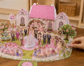 Doll Wedding Papercraft Kit | DIY Printable Scene, Paper Dolls, Kids Craft Activity (Digital Download)