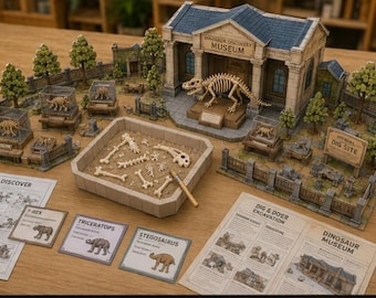 Dinosaur Dig Site Museum Papercraft | Kids 3D Archaeology STEM Activity (Digital Download)