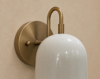 Modern Brass Dome Wall Sconce: Mid Century modern | wall fixture | pair of wall sconce | unique wall sconce | plug in wall sconce |