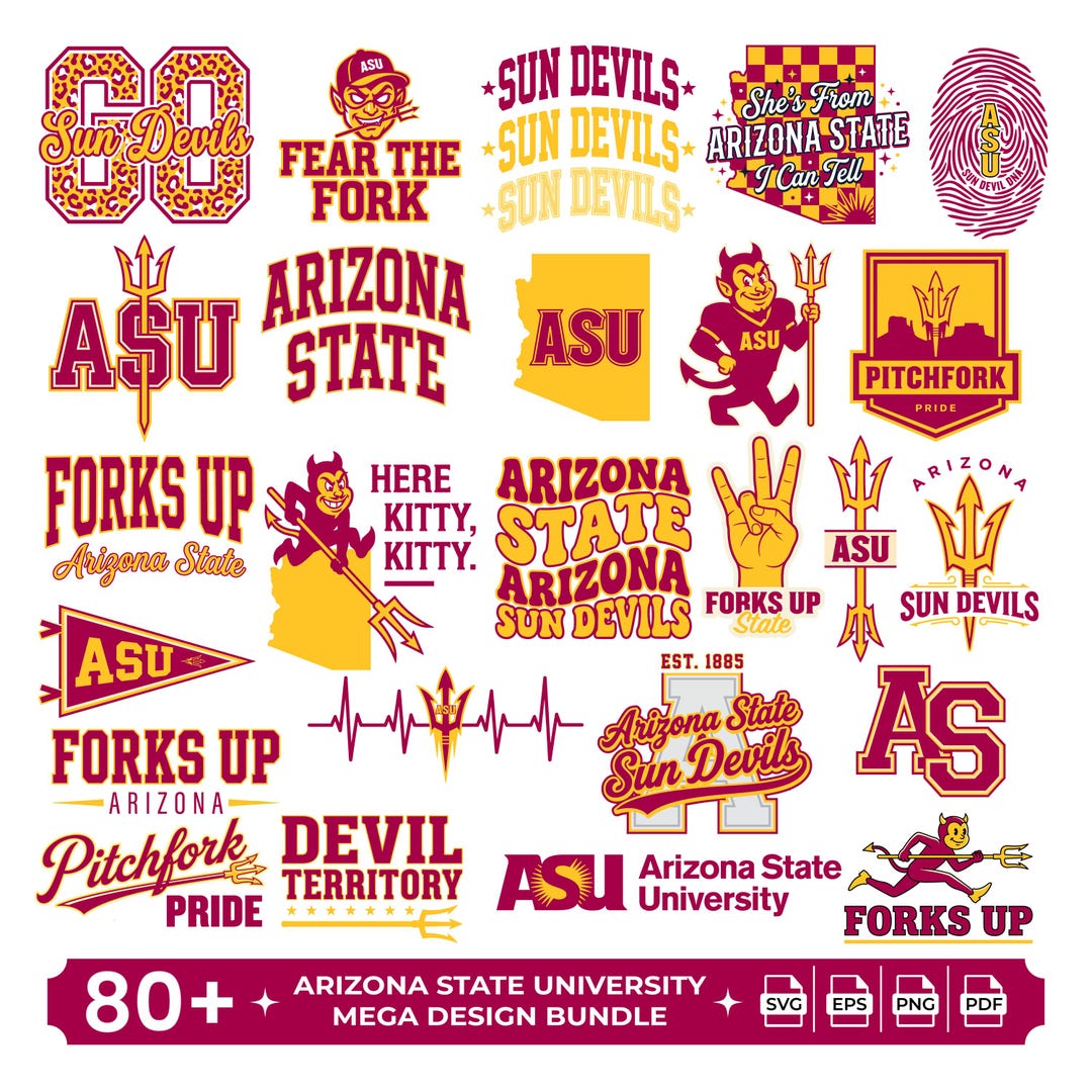 Arizona State SVG PNG Bundle | ASU Sun Devils Perfect for Cricut ...