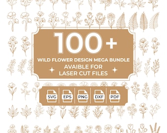Botanical Wildflowers SVG Bundle | Laser Cut Files for Cricut, Glowforge (Instant Download)