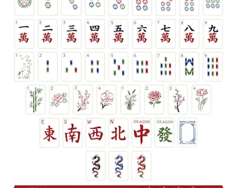 Mahjong SVG Bundle, Mahjong Tiles SVG, Mahjong Clipart, American Mahjong PNG | Cricut Files, Laser Cut Design