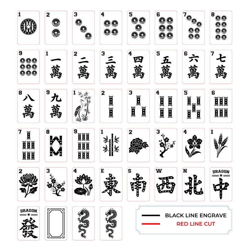 Patriotic Mahjong Tiles SVG Bundle | American Mahjong Tiles PNG | Fourth of July Cricut Design | USA Mahjong Clipart | Laser Cut Files image 5