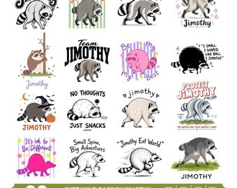 Pakiet SVG PNG z szopem Jimothy'ego | Wirusowe projekty memów z Seattle do Cricut i sublimacji | Natychmiastowe pobranie