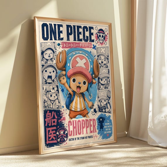 ヴィンテージ ルーサイトスカルプチャー アクリル オブジェ ポップアート Tony Tony Chopper One Piece Poster, Anime Manga Wall Art, Straw
