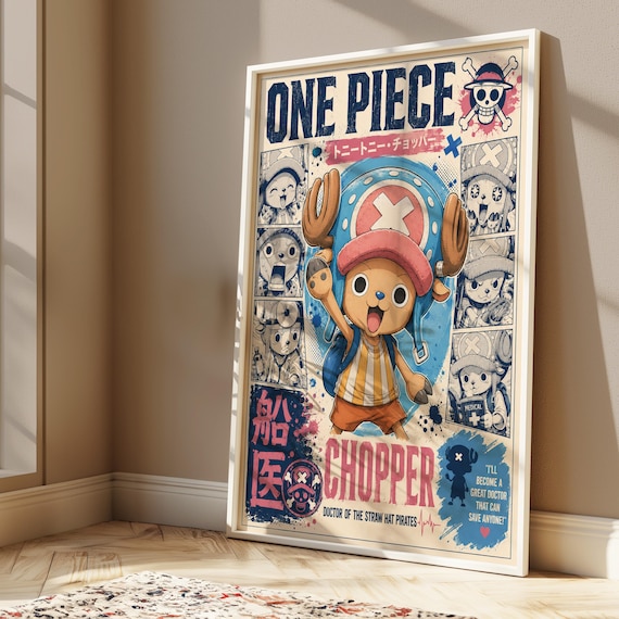 ヴィンテージ ルーサイトスカルプチャー アクリル オブジェ ポップアート Tony Tony Chopper One Piece Poster, Anime Manga Wall Art, Straw