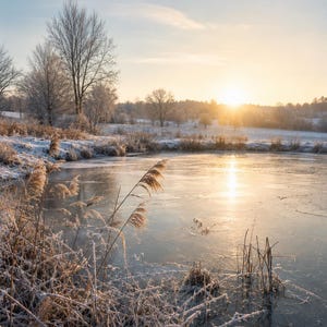 Four Seasons Pond Wall Art Set | Spring Summer Autumn Winter Landscape Prints | Fine Art Nature Photography Bundle | Digital Download