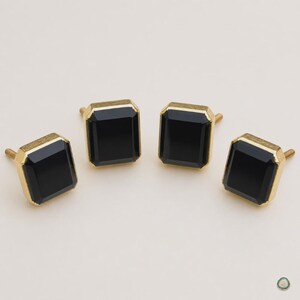 Black Agate Crystal Drawer Pulls, Cabinet Knobs, Dresser Wardrobe Handle Set of 4