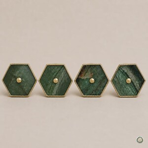 Sage Green Agate Cabinet Pull, Gemstone Drawer Handle, Wardrobe Dresser Knobs, Set of 4