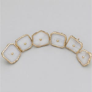 White Agate Classic Vintage Cabinet Drawer Pull, Wardrobe Dresser Handle, Set 6
