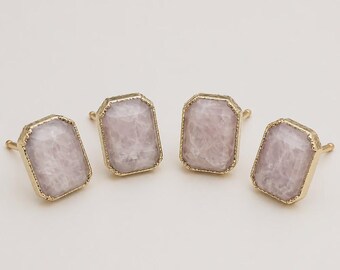 Set of 4 Rose Quartz Crystal Drawer Pulls – Pink Gemstone Cabinet Knobs
