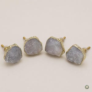 Tiradores de cristal de cuarzo transparente, pomos de piedra para cajones de armarios, tiradores decorativos para armarios y cómodas.